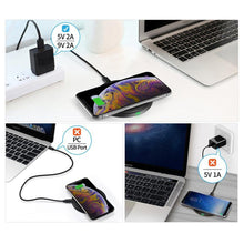 Заредете изображение във визуализатора на галерията – Choetech Qi 15w wireless charger for phone / headphones black (T527-F) - TopMag
