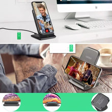 Заредете изображение във визуализатора на галерията – Choetech Qi 15W wireless charger for phone headphones black (T555-F) - TopMag
