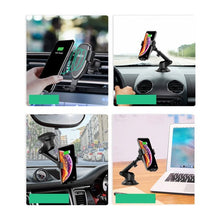 Заредете изображение във визуализатора на галерията – Choetech Qi Wireless Charger 10W Gravity Car Cockpit Holder Dashboard + Clip for Ventilation Grille Airflow + 1.2m Micro USB Cable Black (T536-S) - TopMag

