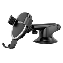 Заредете изображение във визуализатора на галерията – Choetech Qi Wireless Charger 10W Gravity Car Cockpit Holder Dashboard + Clip for Ventilation Grille Airflow + 1.2m Micro USB Cable Black (T536-S) - TopMag
