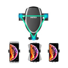 Заредете изображение във визуализатора на галерията – Choetech Qi Wireless Charger 10W Gravity Car Cockpit Holder Dashboard + Clip for Ventilation Grille Airflow + 1.2m Micro USB Cable Black (T536-S) - TopMag
