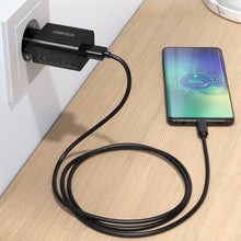 Заредете изображение във визуализатора на галерията – Choetech USB travel wall charger 18W Power Delivery black (Q5003-EU) - TopMag
