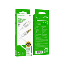 Заредете изображение във визуализатора на галерията – Borofone Cable BL19 Creator - jack 3,5mm to Lightning - 1 metre white
