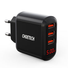 Заредете изображение във визуализатора на галерията – Choetech charger 3x USB 3.4A black (Q5009-EU) - TopMag
