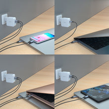 Заредете изображение във визуализатора на галерията – Choetech GaN fast charger 2x USB Type C Power Delivery 3.0 QuickCharge 3.0 AFC 100W EU white (PD6008-EU) - TopMag
