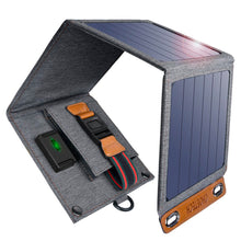Заредете изображение във визуализатора на галерията – Choetech Travel Solar Solar PV Charger 14W with USB 5V / 2.4A Solar Panel Gray (SC004) - TopMag
