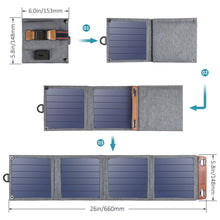 Заредете изображение във визуализатора на галерията – Choetech Travel Solar Solar PV Charger 14W with USB 5V / 2.4A Solar Panel Gray (SC004) - TopMag
