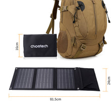 Заредете изображение във визуализатора на галерията – Choetech foldable travel solar solar charger 22W solar panel 2x USB 5V / 2.4A / 2.1A solar panel (82 x 24 cm) black (SC005) - TopMag
