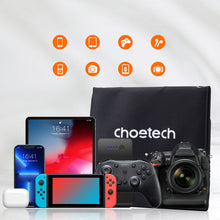 Заредете изображение във визуализатора на галерията – Choetech foldable travel solar solar charger 22W solar panel 2x USB 5V / 2.4A / 2.1A solar panel (82 x 24 cm) black (SC005) - TopMag
