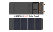 Заредете изображение във визуализатора на галерията – Choetech foldable solar charger solar PV 36W Quick Charge Power Delivery USB / USB Type C (94 x 36 cm) gray (SC006) - TopMag
