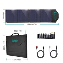 Заредете изображение във визуализатора на галерията – Choetech large foldable solar charger 80W solar photovoltaic USB Type C (Power Delivery) / 2x USB (Quick Charge / 2,4A) (158 x 41 cm) black (SC007) - TopMag
