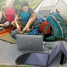 Заредете изображение във визуализатора на галерията – Choetech Foldable Solar Charger 100W 2x USB / 1x USB Type C Power Delivery Quick Charge black (SC009) - TopMag
