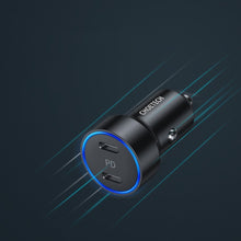 Заредете изображение във визуализатора на галерията – Choetech car charger 2x USB Type C Power Delivery 3.0 QuickCharge 3.0 AFC 36W 2.4A black (C0054) - TopMag
