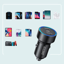 Заредете изображение във визуализатора на галерията – Choetech car charger 2x USB Type C Power Delivery 3.0 QuickCharge 3.0 AFC 36W 2.4A black (C0054) - TopMag
