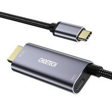 Заредете изображение във визуализатора на галерията – Choetech unidirectional adapter USB type C (male) to HDMI 4K 60Hz (male) + power supply Power Delivery 60W 1,8m gray (XCH-M180-GY) - TopMag

