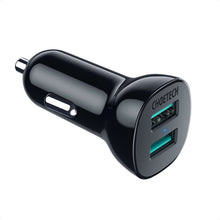 Заредете изображение във визуализатора на галерията – Choetech car charger 2x USB Quick Charge 3.0 30W 2,4A black (C0051) - TopMag
