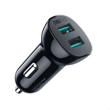 Заредете изображение във визуализатора на галерията – Choetech car charger 2x USB Quick Charge 3.0 30W 2,4A black (C0051) - TopMag
