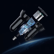 Заредете изображение във визуализатора на галерията – Choetech car charger 2x USB Quick Charge 3.0 30W 2,4A black (C0051) - TopMag
