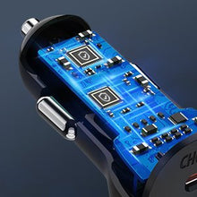 Заредете изображение във визуализатора на галерията – Choetech car charger 2x USB Type C Quick Charge Power Delivery 40W FCP AFC black (TC0008) - TopMag
