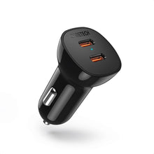 Заредете изображение във визуализатора на галерията – Choetech car charger 2x USB Type C Quick Charge Power Delivery 40W FCP AFC black (TC0008) - TopMag
