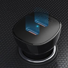 Заредете изображение във визуализатора на галерията – Choetech car charger 2x USB Type C Quick Charge Power Delivery 40W FCP AFC black (TC0008) - TopMag
