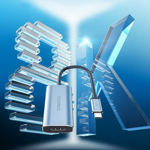 Заредете изображение във визуализатора на галерията – Choetech unidirectional cable adapter USB Type C (Male) to HDMI (Female) 8K@60Hz gray (HUB-H16) - TopMag
