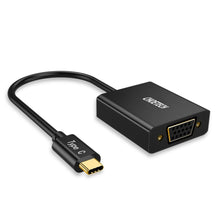 Заредете изображение във визуализатора на галерията – Choetech One-way cable Adapter USB Type C (Male) to VGA (Female) black (HUB-V01) - TopMag
