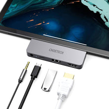 Заредете изображение във визуализатора на галерията – Choetech multifunctional USB HUB for Apple iPad Pro Typ C 4in1 60W PD black (HUB-M13) - TopMag
