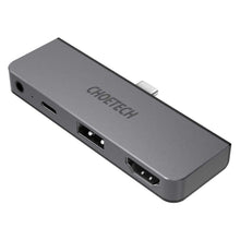 Заредете изображение във визуализатора на галерията – Choetech multifunctional USB HUB for Apple iPad Pro Typ C 4in1 60W PD black (HUB-M13) - TopMag
