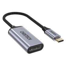 Заредете изображение във визуализатора на галерията – Choetech One-way Cable Adapter from USB Type C (Male) to DisplayPort (Female) 4K 60Hz 20cm gris (HUB-H11) - TopMag
