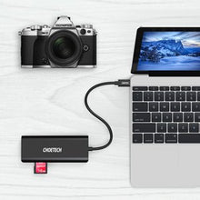 Заредете изображение във визуализатора на галерията – Choetech docking station adapter hub USB Typ C 6in1 100W PD black (HUB-M05) - TopMag
