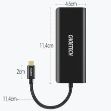 Заредете изображение във визуализатора на галерията – Choetech docking station adapter hub USB Typ C 6in1 100W PD black (HUB-M05) - TopMag
