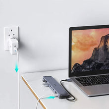 Заредете изображение във визуализатора на галерията – Choetech docking station multifunctional adapter HUB USB Typ C 11in1 100W PD gray (HUB-M20) - TopMag
