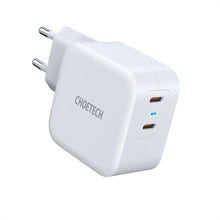 Заредете изображение във визуализатора на галерията – Choetech Fast Wall Charger 2x USB Type C Power Delivery 40W 3A white (PD6009-EU) - TopMag
