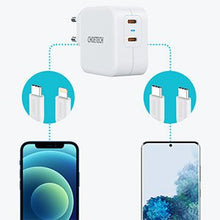 Заредете изображение във визуализатора на галерията – Choetech Fast Wall Charger 2x USB Type C Power Delivery 40W 3A white (PD6009-EU) - TopMag
