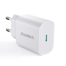 Заредете изображение във визуализатора на галерията – Choetech fast wall charger USB Type C 25W EU white (PD6003-EU) - TopMag
