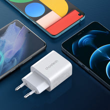Заредете изображение във визуализатора на галерията – Choetech fast wall charger USB Type C 25W EU white (PD6003-EU) - TopMag
