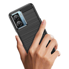 Заредете изображение във визуализатора на галерията – Carbon Case Cover for Oppo A57 5G / A57 / A77 5G / A77 / K10 5G, Realme V23 5G / Narzo 50 5G / Q5i 5G Flexible Silicone Carbon Cover Black
