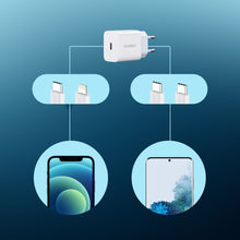 Заредете изображение във визуализатора на галерията – Choetech AC Adapter EU Fast Charging Adapter USB Type C Power Delivery 20W 3A white (PD5005-EU) - TopMag
