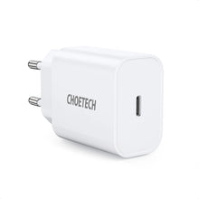 Заредете изображение във визуализатора на галерията – Choetech AC Adapter EU Fast Charging Adapter USB Type C Power Delivery 20W 3A white (PD5005-EU) - TopMag
