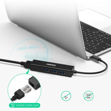 Заредете изображение във визуализатора на галерията – Choetech multifunctional HUB 4in1 USB Type C 3x USB 3.0 / Ethernet RJ-45 gray (HUB-U02BK) - TopMag
