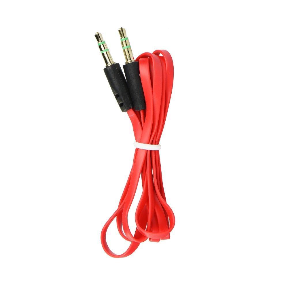 кабел aux 3,5mm жак червен плосък - само за 3.99 лв