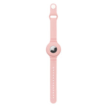 Заредете изображение във визуализатора на галерията – Silicone flexible case wristband wrist pendant case for Apple AirTag locator pink - TopMag
