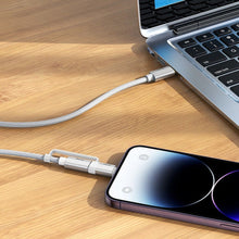 Заредете изображение във визуализатора на галерията – HOCO cable 2in1 Type C to Type C / Lightning U134 1,2m gray
