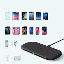 Заредете изображение във визуализатора на галерията – Choetech 2in1 Qi Wireless Charger for Airpods 2 Phone / Earphone with 5 Charging Coils Black (T535-S (H)) - TopMag
