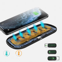 Заредете изображение във визуализатора на галерията – Choetech 2in1 Qi Wireless Charger for Airpods 2 Phone / Earphone with 5 Charging Coils Black (T535-S (H)) - TopMag

