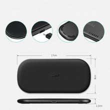 Заредете изображение във визуализатора на галерията – Choetech 2in1 Qi Wireless Charger for Airpods 2 Phone / Earphone with 5 Charging Coils Black (T535-S (H)) - TopMag
