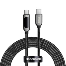 Заредете изображение във визуализатора на галерията – Baseus USB Type C cable - USB Type C 100W (20V / 5A) Power Delivery with display screen power meter 2m black (CATSK-C01) - TopMag
