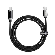 Заредете изображение във визуализатора на галерията – Baseus USB Type C cable - USB Type C 100W (20V / 5A) Power Delivery with display screen power meter 2m black (CATSK-C01) - TopMag
