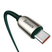 Заредете изображение във визуализатора на галерията – Baseus USB Type C - USB Type C cable 100W (20V / 5A) Power Delivery with display screen power meter 2m green (CATSK-C06) - TopMag
